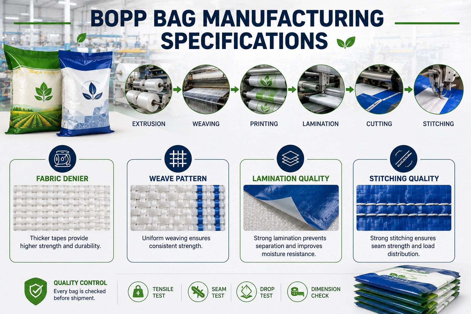 BOPP Bag Manufacturing Specifications