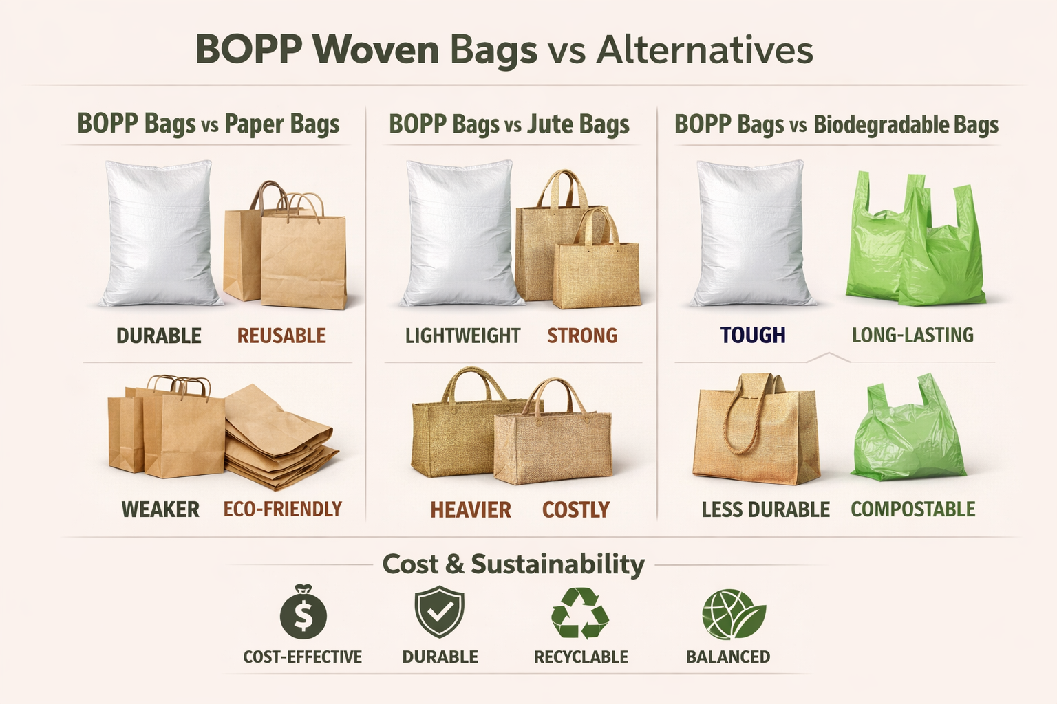 Recyclable Plastic Woven Bags vs Alternatives