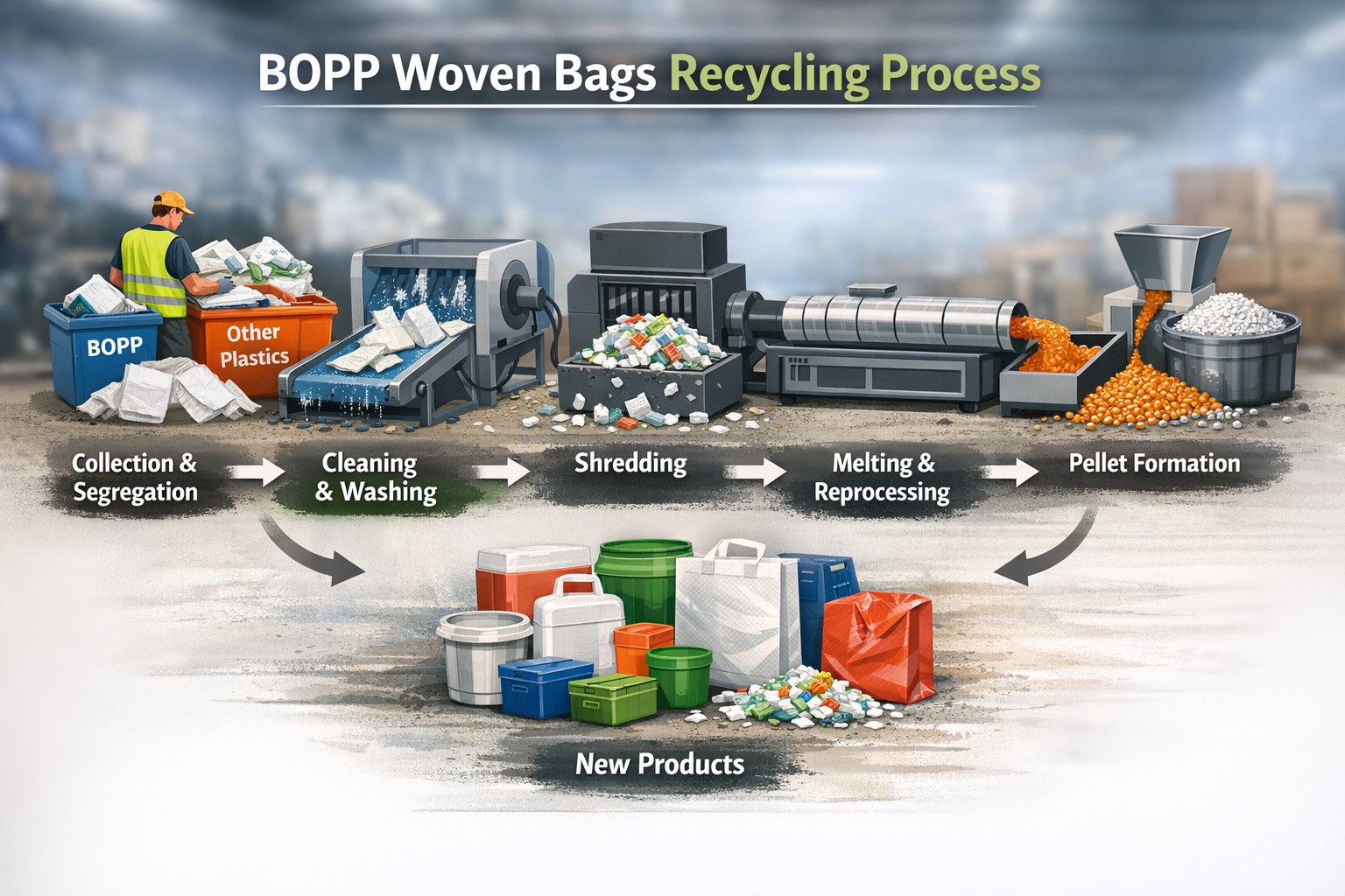 BOPP Woven Bags Recycling Process