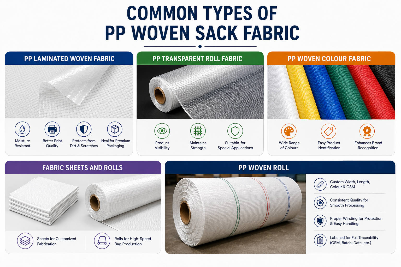 Common Types of PP Woven Sack Fabric