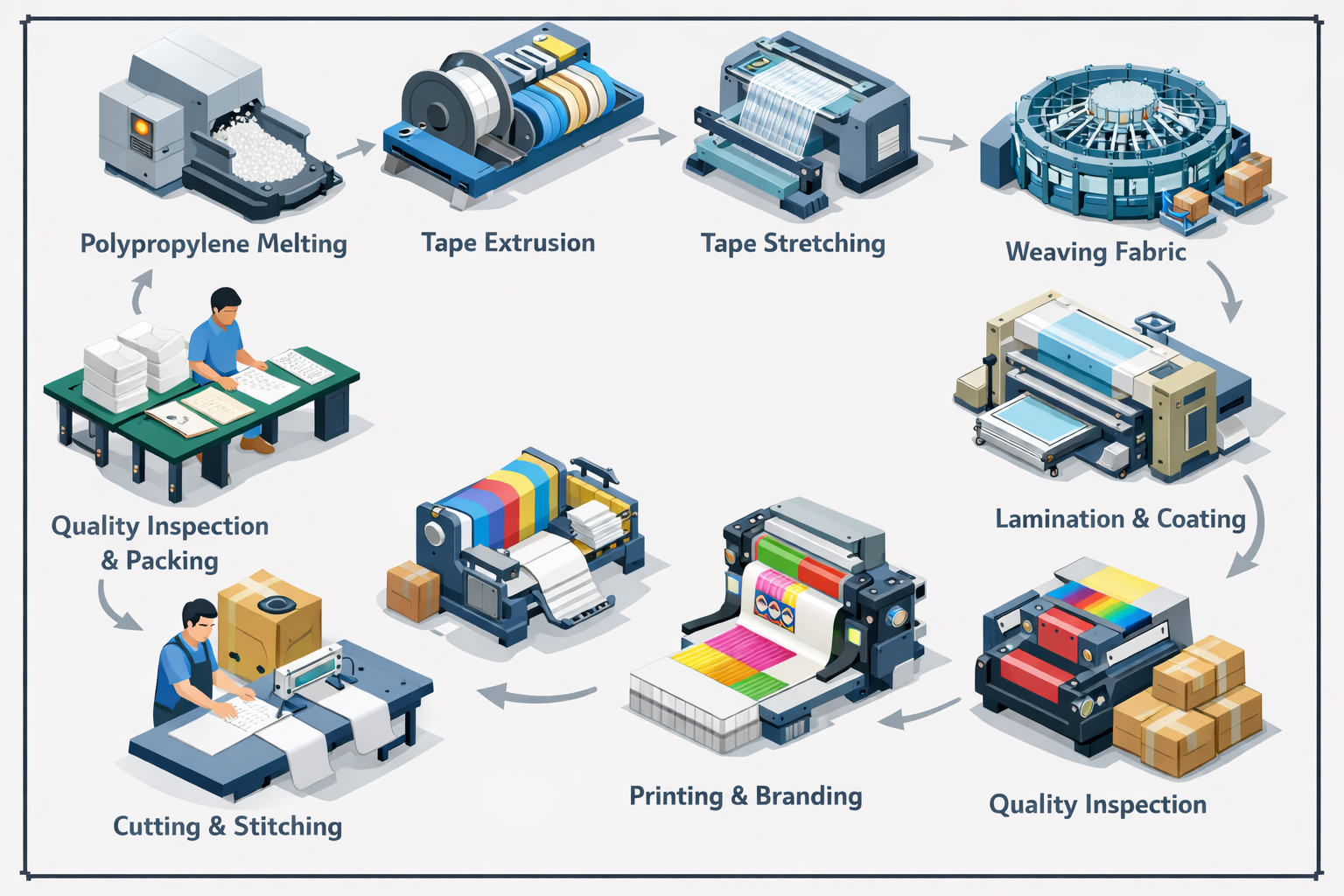 Step-by-Step Manufacturing Process of PP Woven Bags