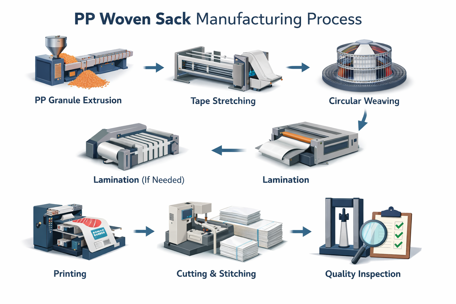 Manufacturing Process of PP Woven Sacks