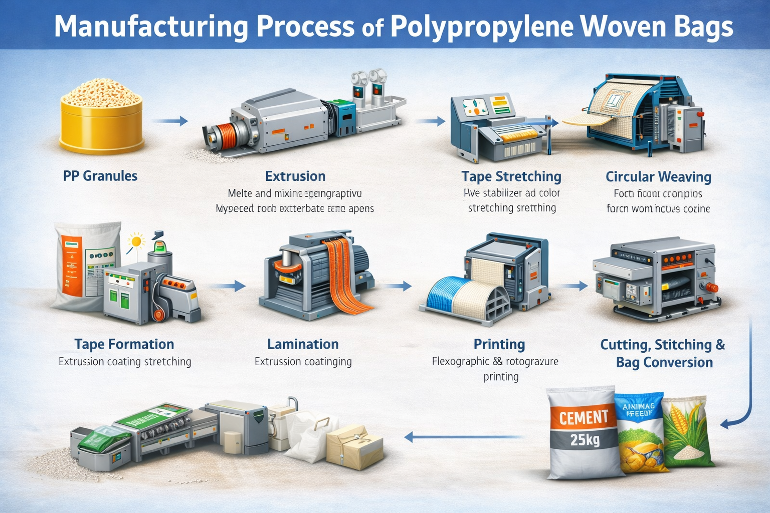 Manufacturing Process of Polypropylene Woven Bags