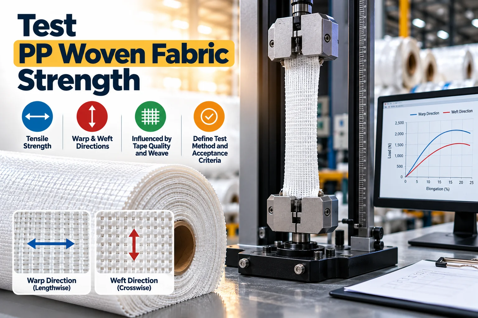 Test PP Woven Fabric Strength