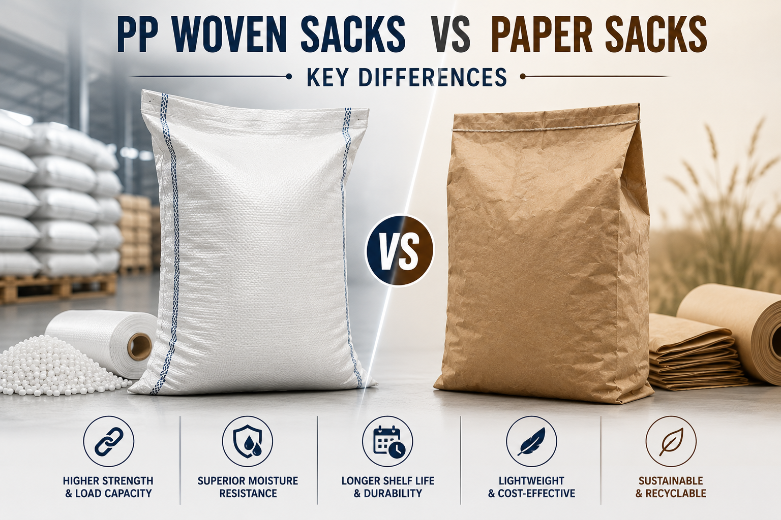 PP Woven Sacks vs Paper Sacks