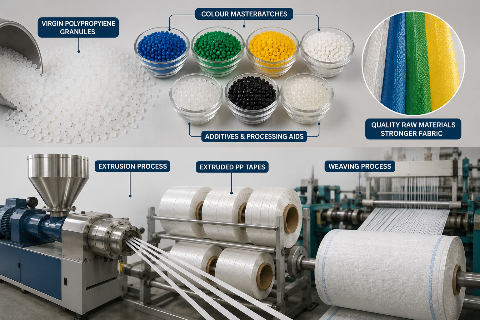 Raw Materials Used in PP Woven Fabric Manufacturing