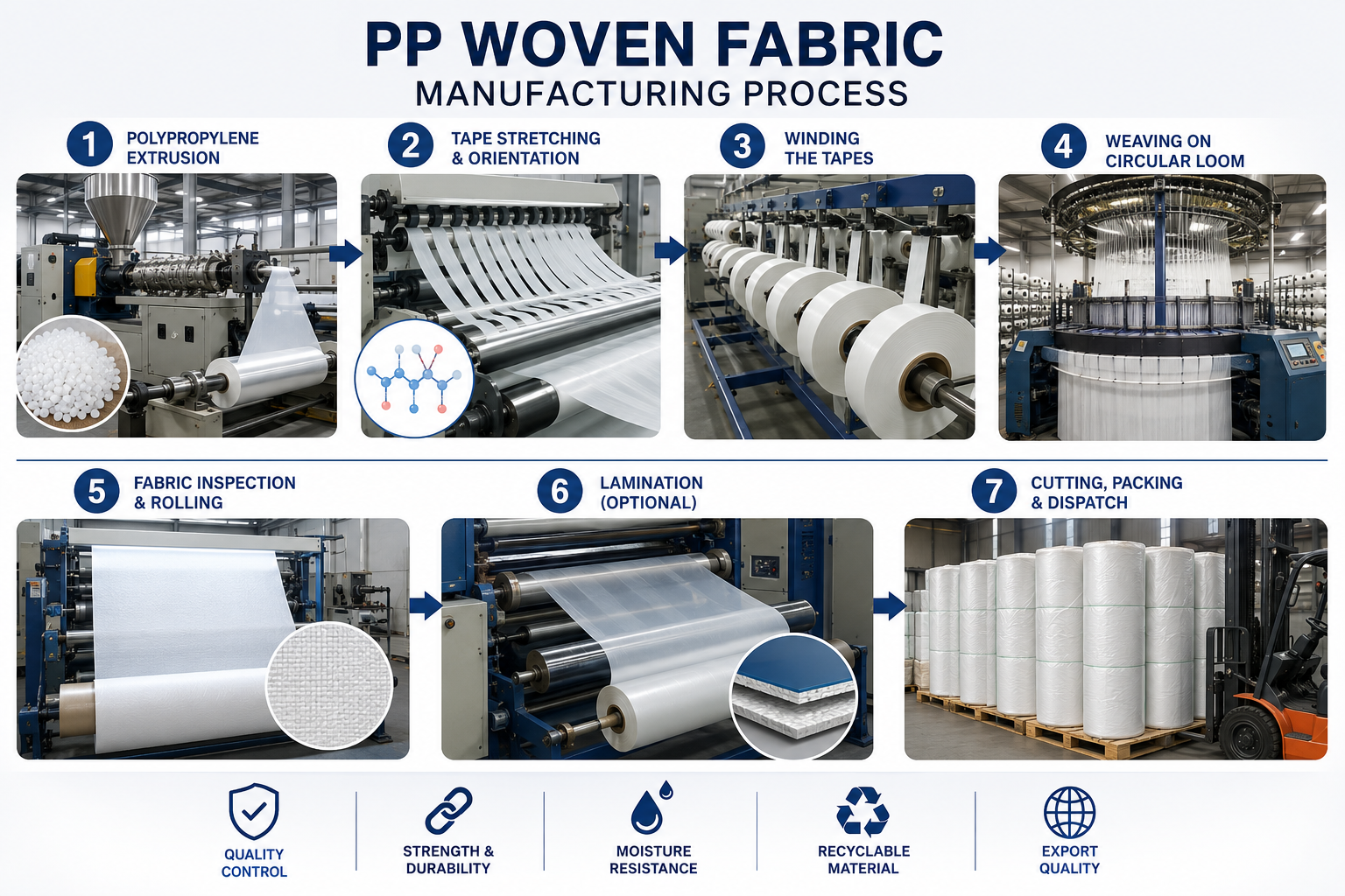 Step-by-Step PP Woven Fabric Manufacturing Process