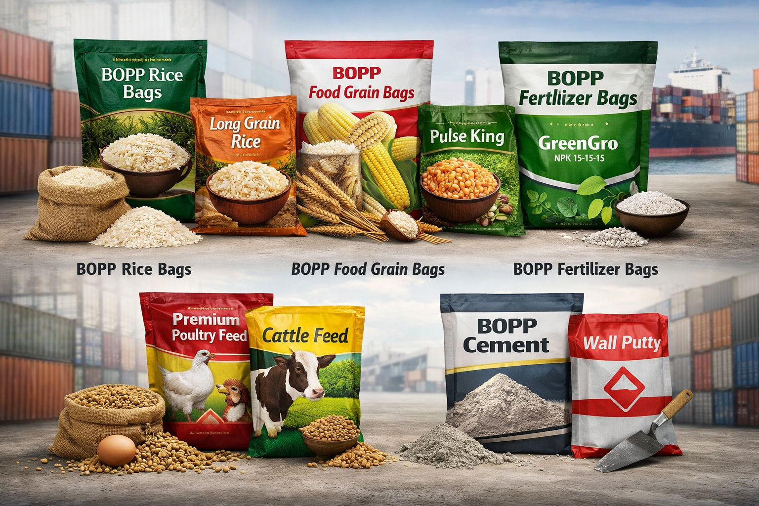 Types of BOPP Laminated Bags Used in Export Packaging