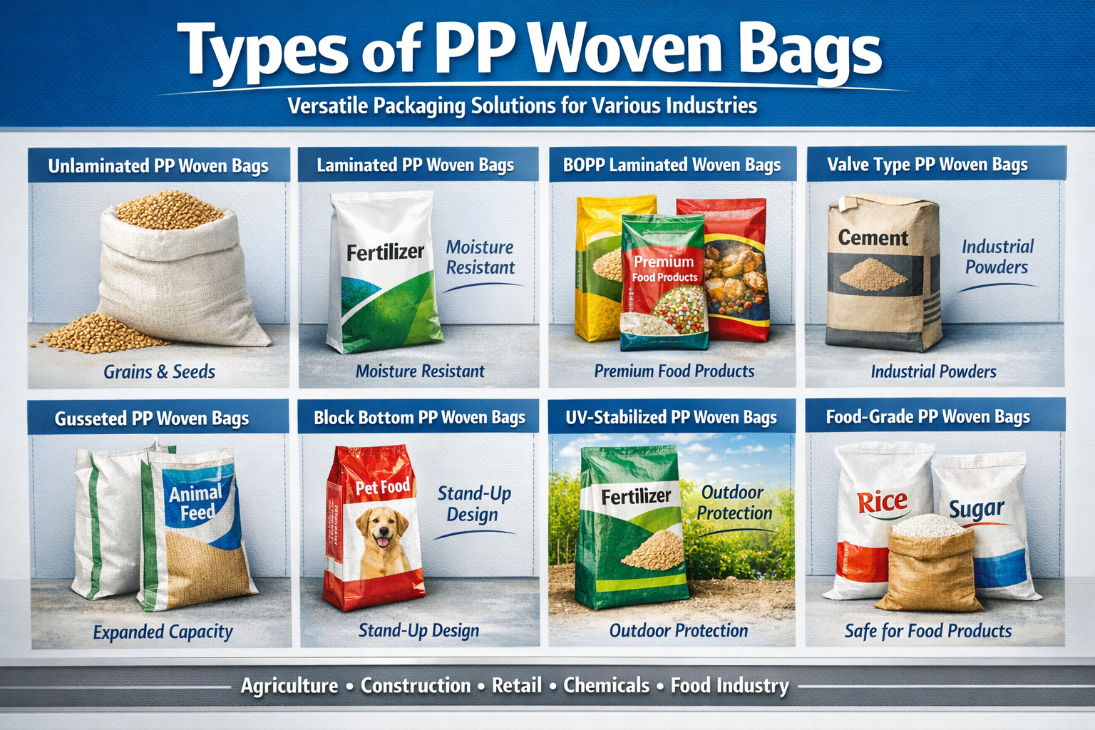 Types of PP Woven Bags Available in Ukraine
