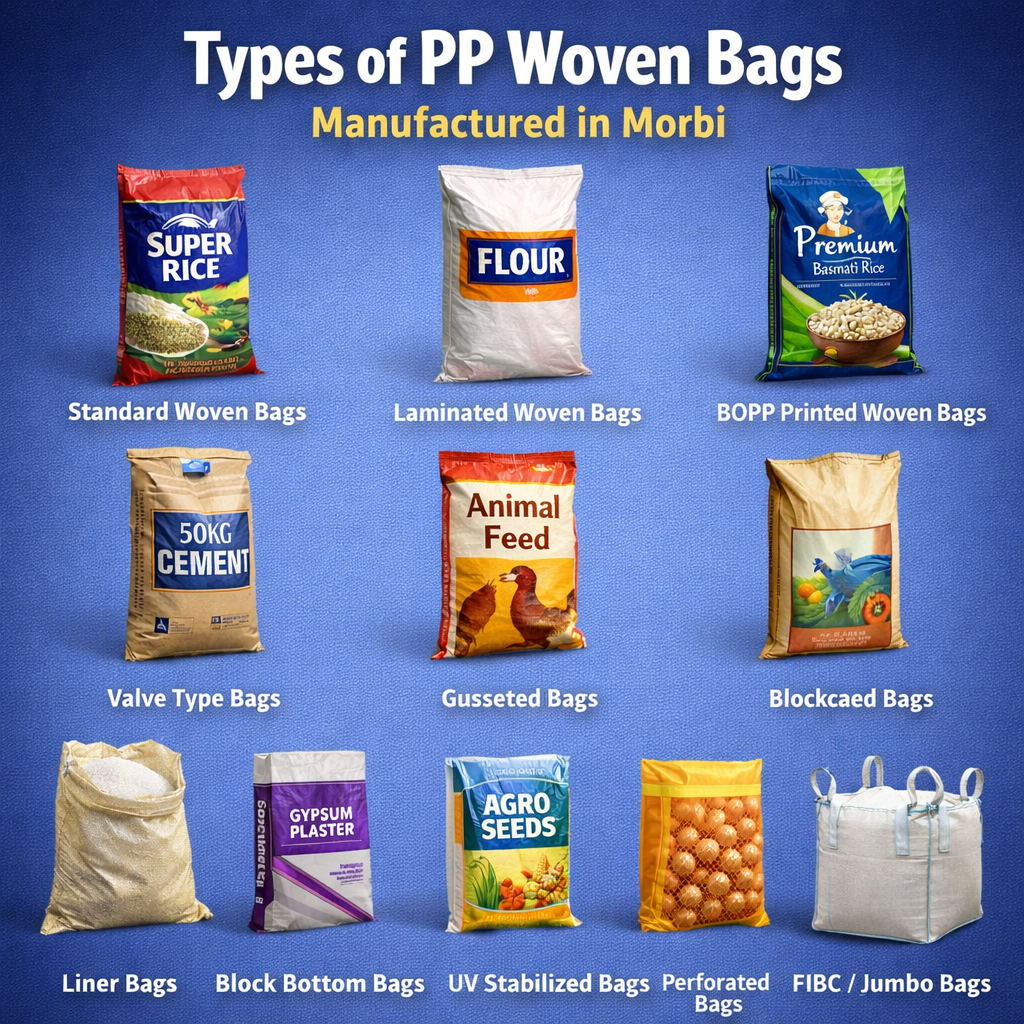 What Types of Polypropylene Woven Bags Are Manufactured in Morbi