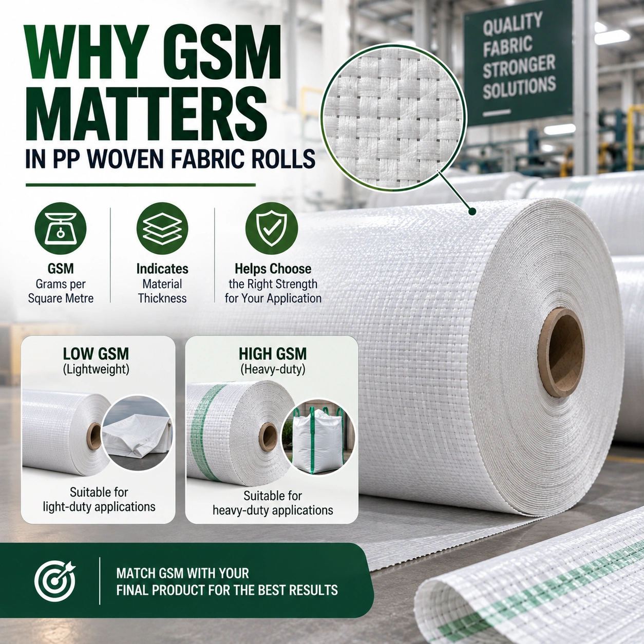 Why GSM Matters in PP Woven Fabric Rolls